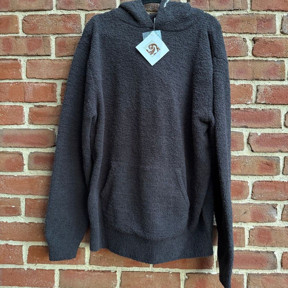 Kashwere Cozy Fleece Long Sleeve Pullover Hoodie gray unisex XL NWT